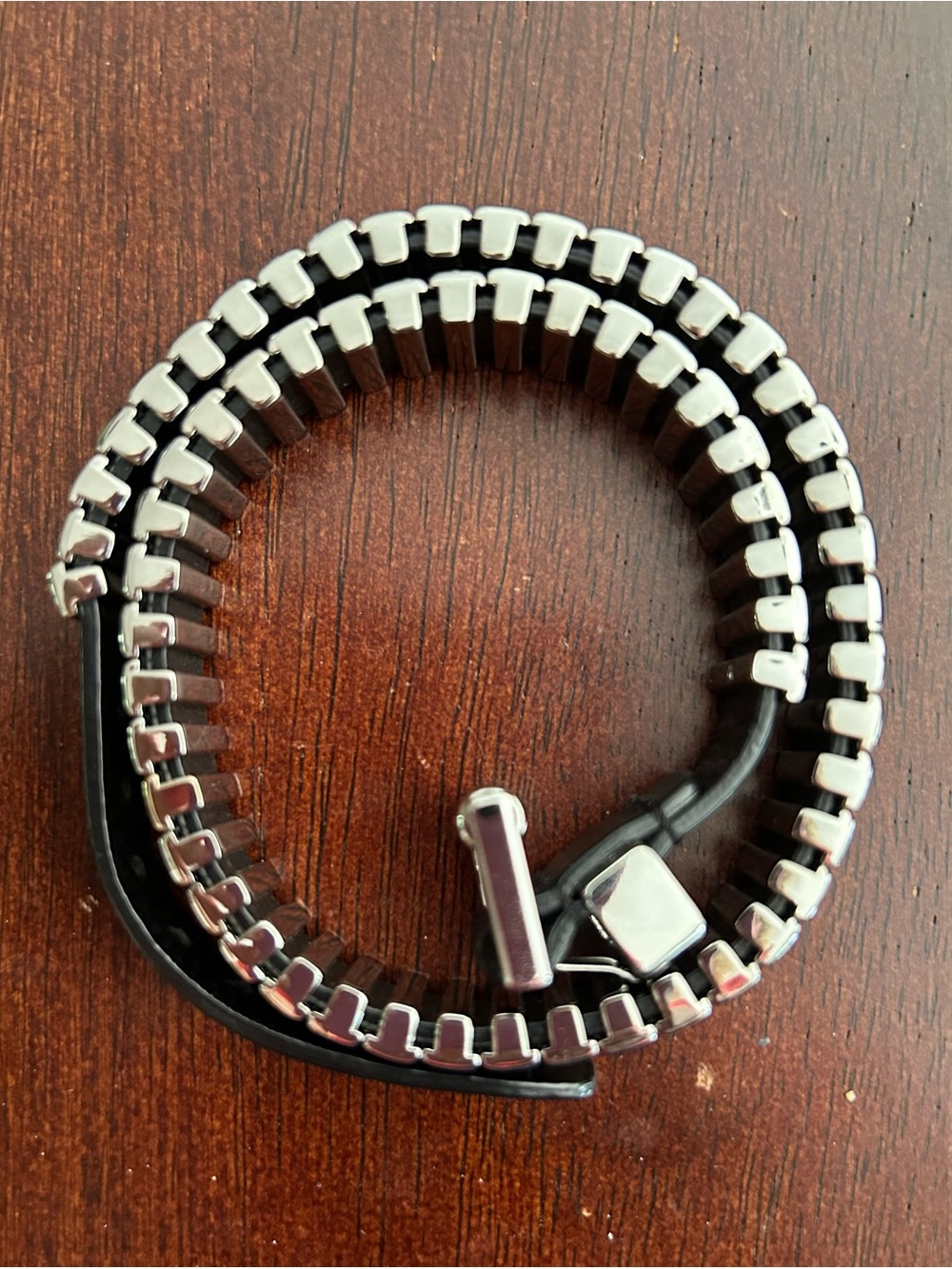 Michael Kors Black/ Silver coloured metal wrap around bracelet